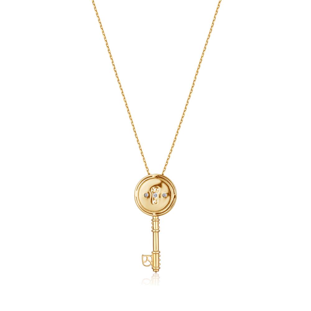 Diamond Pendant RIBAS in Yellow Gold JFA199771