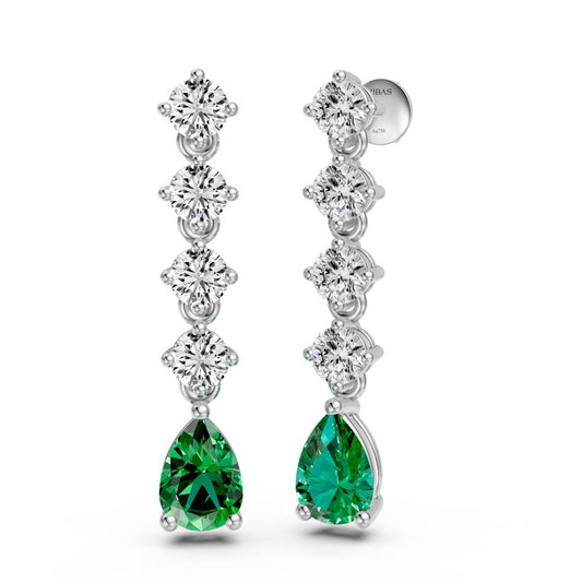 Diamond Earrings in White Gold with Tsavorites R38541224