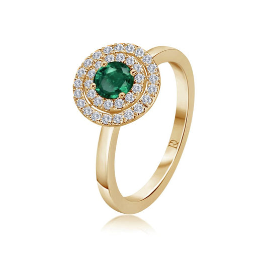 Emerald and Diamond Ring in Yellow Gold NA1571