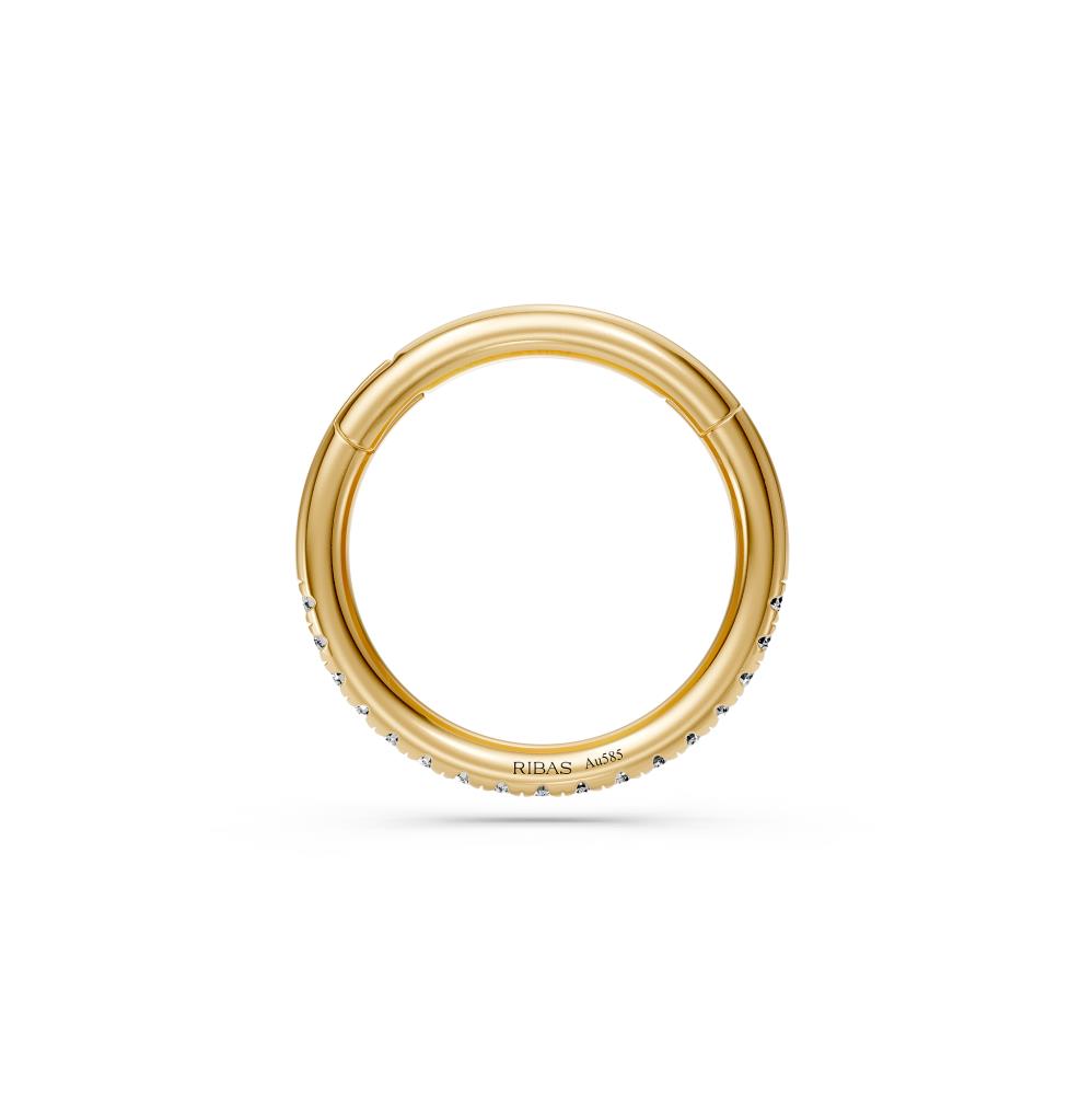 Hoop Earring in Yellow Gold with Diamonds R29041124