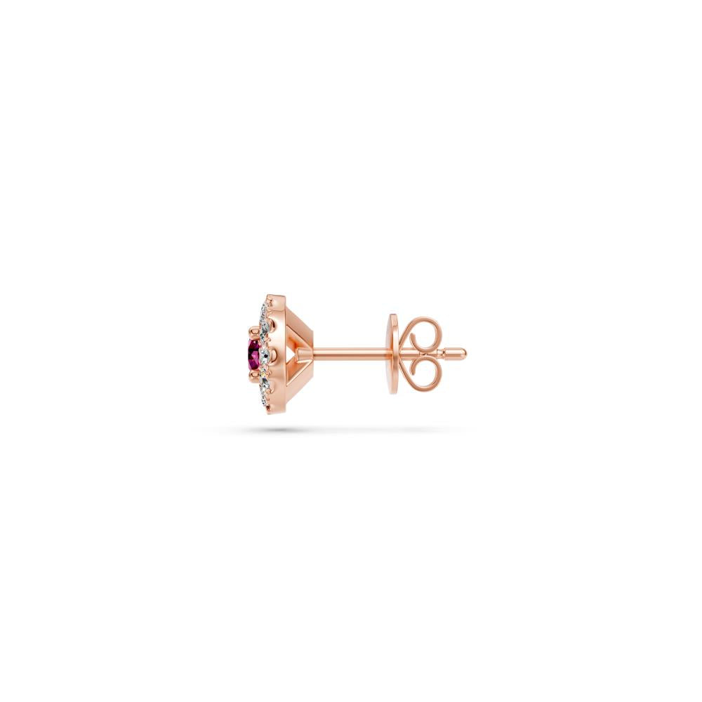 Pink Sapphire and Diamonds Earrings in Rose Gold R01430325