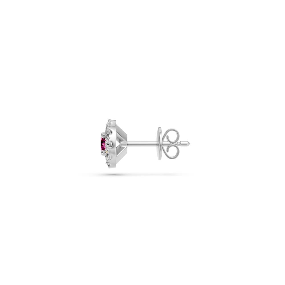 Pink Sapphire and Diamonds Earrings in White Gold R01380325