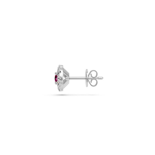 Pink Sapphire and Diamonds Earrings in White Gold R01380325