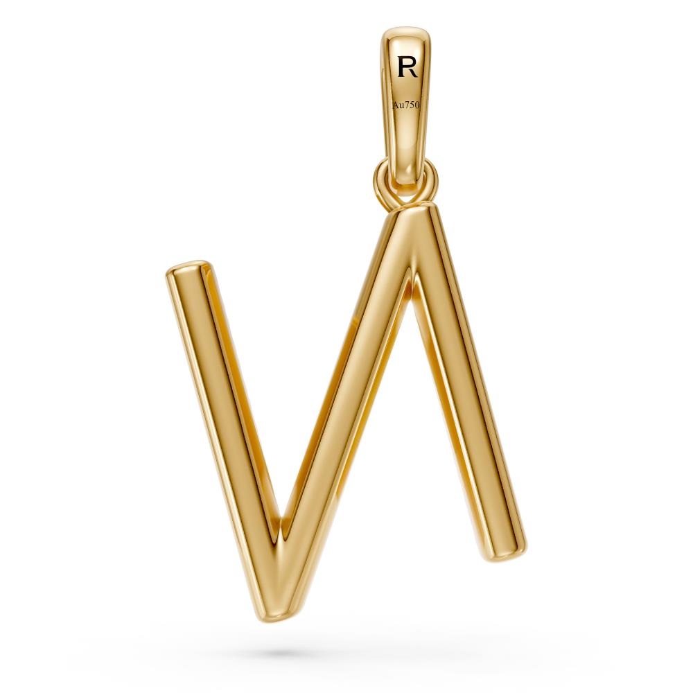 Diamond Letter N Pendant in Yellow Gold JFA19701
