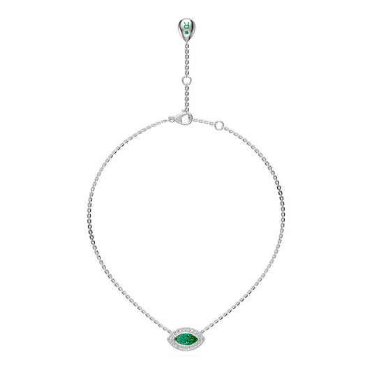 Tsavorite and Diamond Halo Necklace R36181224