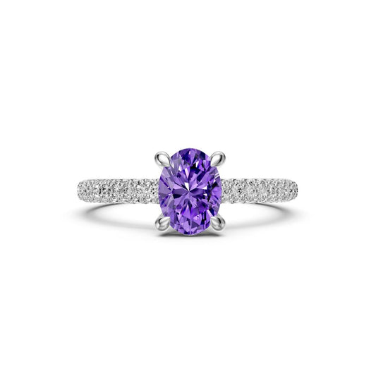Diamond Ring with Tanzanite in White Gold R37051224