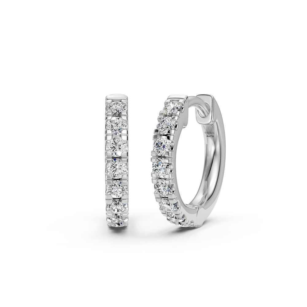 Diamond Hoop Earrings in White Gold JFA202374