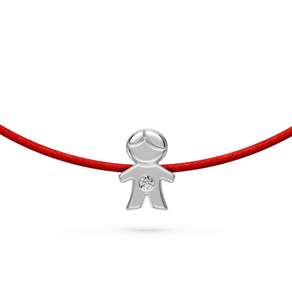 String Bracelet with Diamond in White Gold "Boy" R07420924