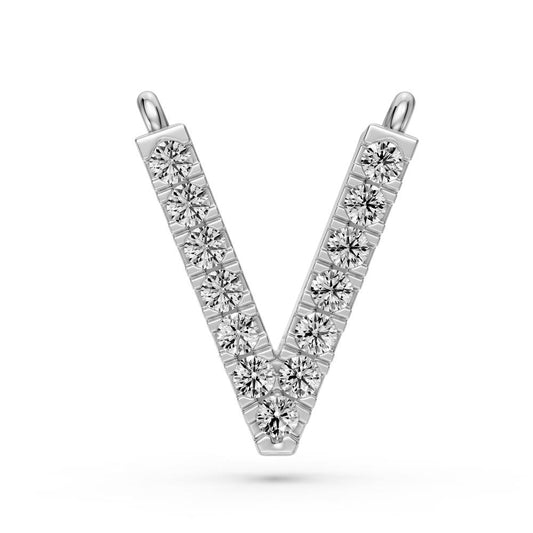 Diamond Letter V Pendant in White Gold R34971224
