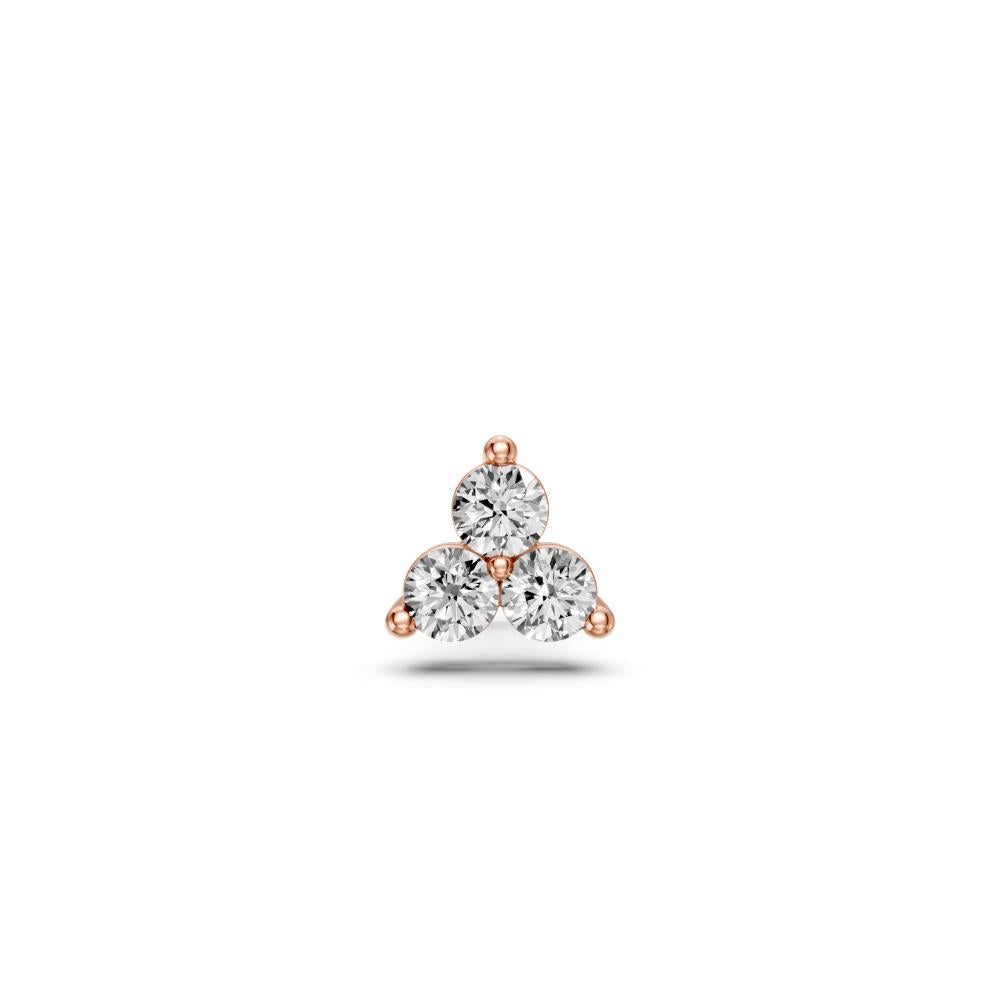 Triple Diamond Piercing in Rose Gold 0,12ct R25270725