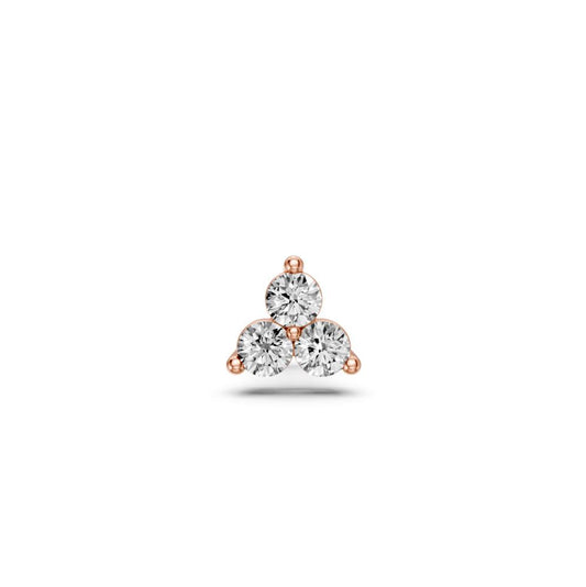 Triple Diamond Piercing in Rose Gold 0,12ct R25270725