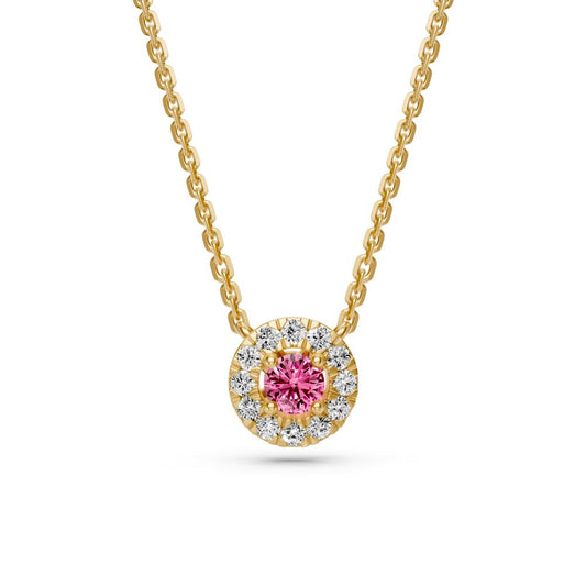 Yellow Gold Necklace with Pink Sapphire R01650325