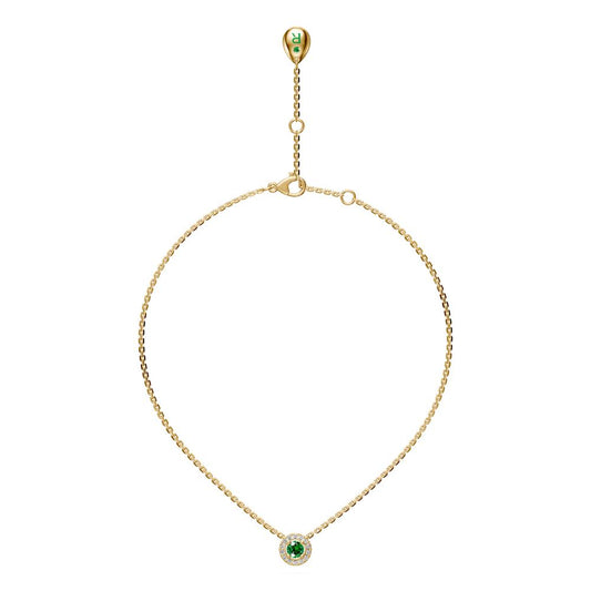 Tourmaline and Diamond Halo Necklace R35991224