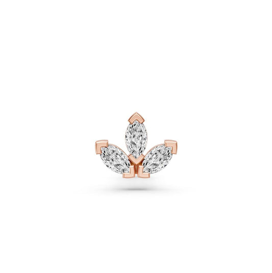 Trinity Marquise Diamond Piercing Stud in Rose Gold R26921124
