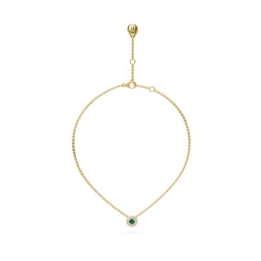 Yellow Gold Necklace with Green Sapphire R02240325