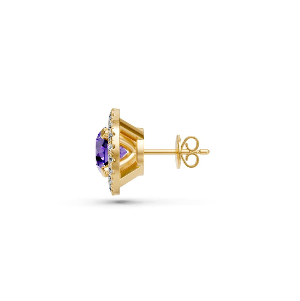 Diamond Earrings with Tanzanite in Yellow Gold R37221224