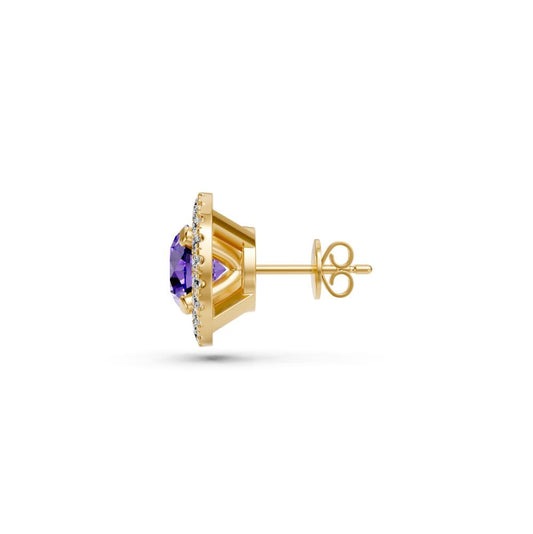 Diamond Earrings with Tanzanite in Yellow Gold R37221224