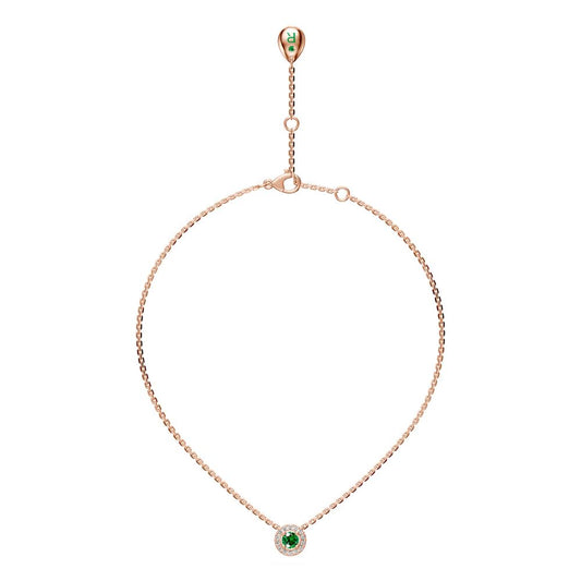 Tourmaline and Diamond Halo Necklace R35991224