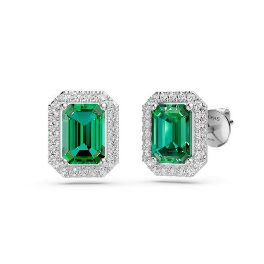 Diamond Earrings in White Gold with Tsavorites R36221224