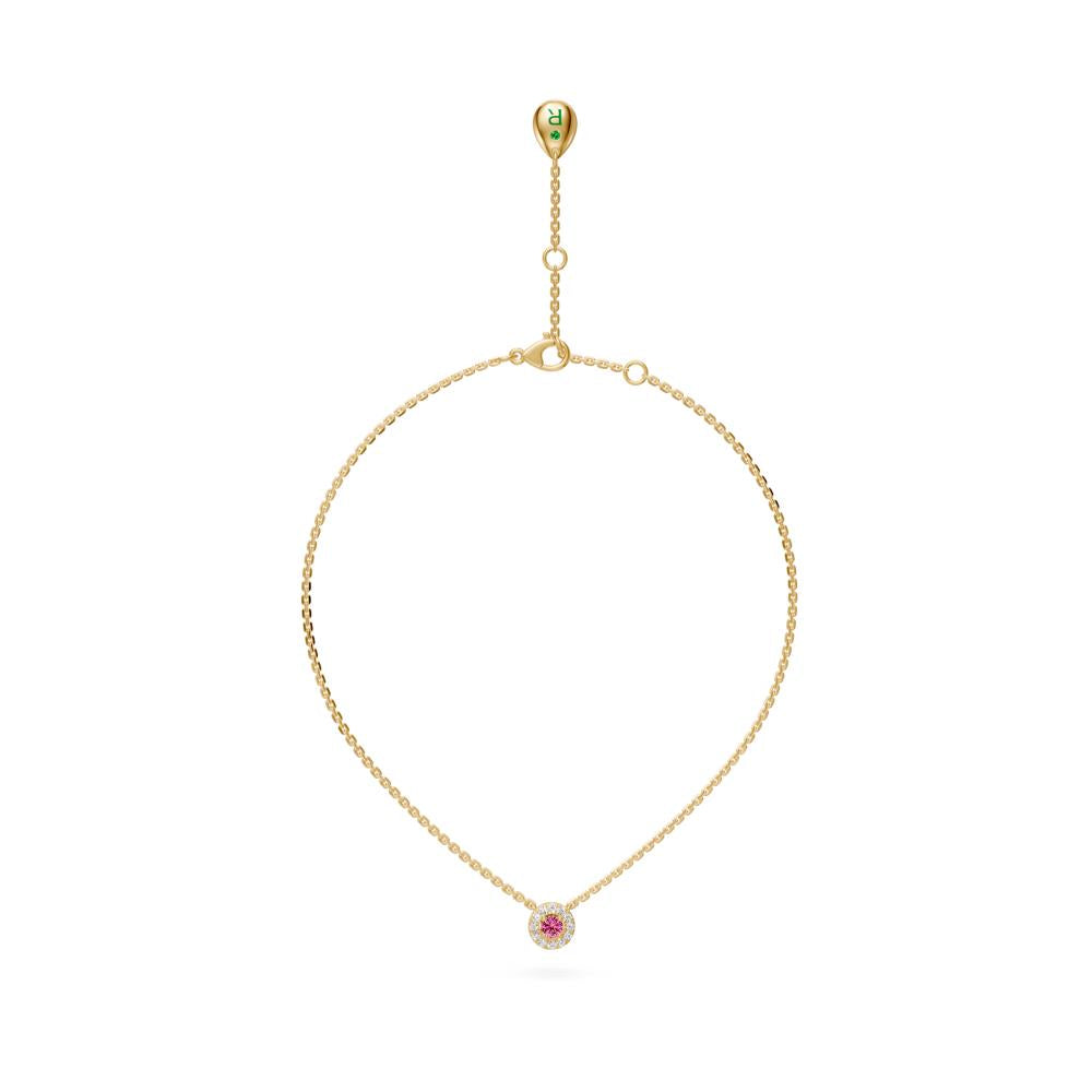 Yellow Gold Necklace with Pink Sapphire R01650325