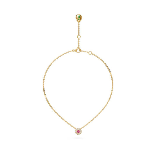 Yellow Gold Necklace with Pink Sapphire R01660325