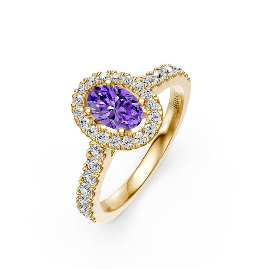 Diamond Ring with Tanzanite in Yellow Gold R38351224