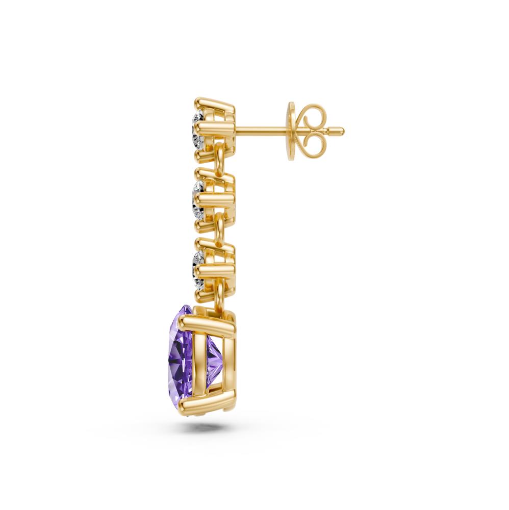 Diamond Earrings with Tanzanite in Yellow Gold R36751224
