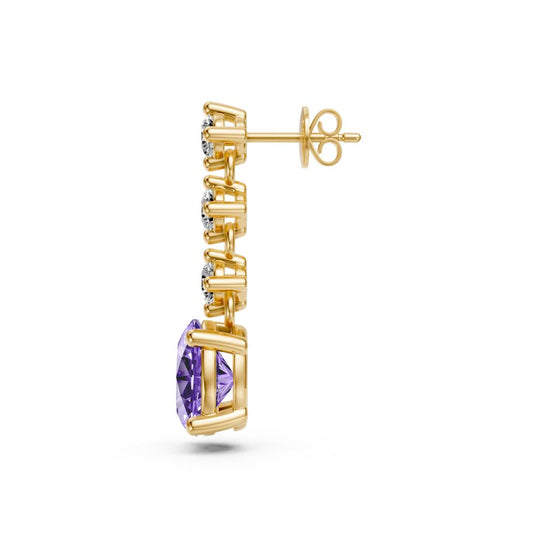 Diamond Earrings with Tanzanite in Yellow Gold R36751224