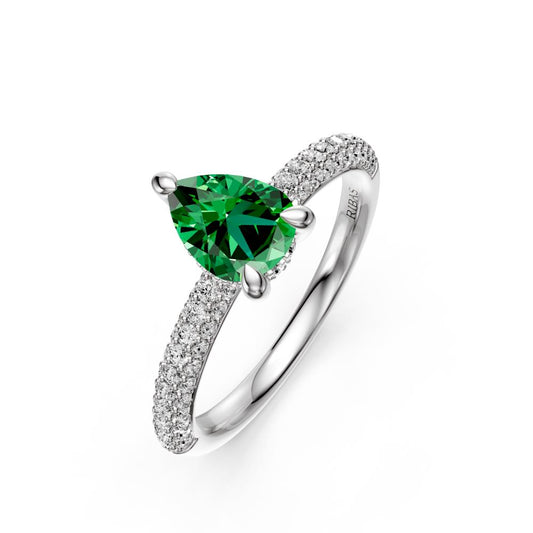 Diamond Ring with Tsavorite in White Gold R39600125