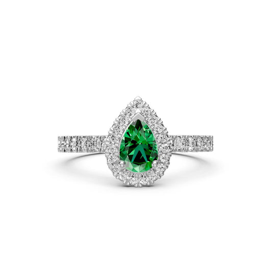 Diamond Ring with Tsavorite in White Gold R38651224