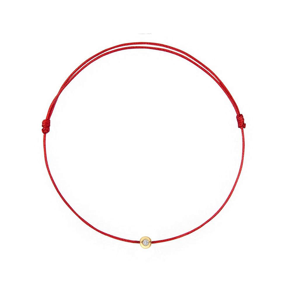 String Bracelet with Diamond in Yellow Gold JFA201799