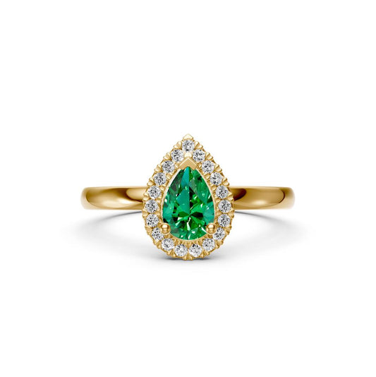 Diamond Ring with Tsavorites in Yellow Gold R38591224