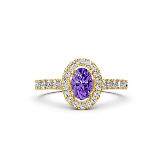 Diamond Ring with Tanzanite in Yellow Gold R38351224