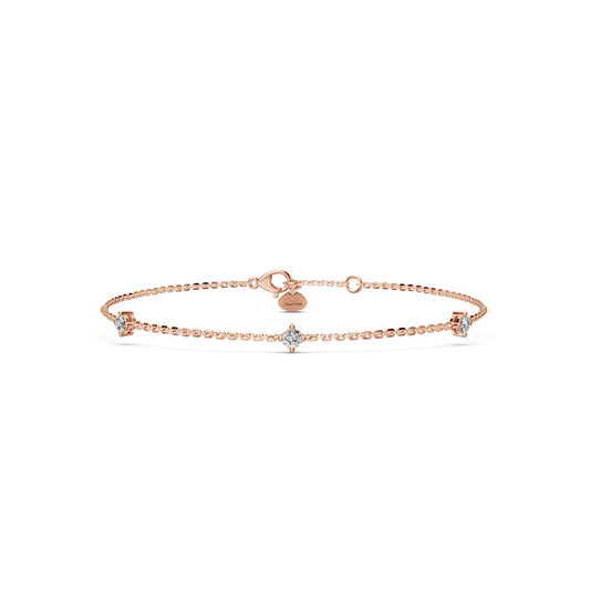 Pink gold bracelet with diamonds