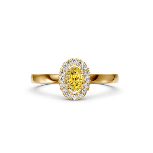Diamond Ring with Yellow Sapphire in Yellow Gold R03870325