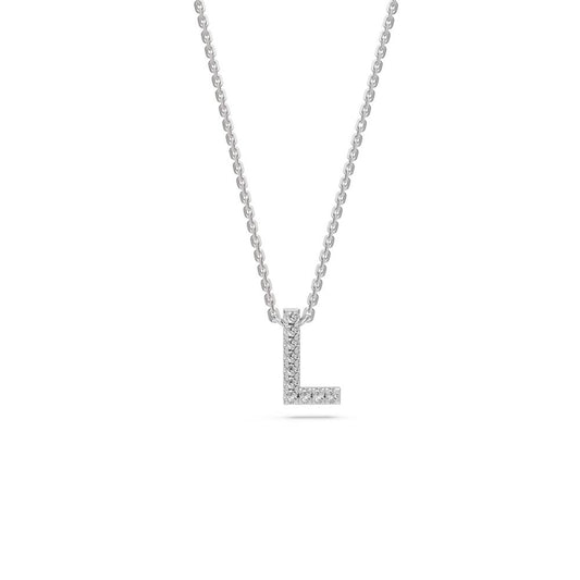 Diamond Letter L Pendant in White Gold R35141224