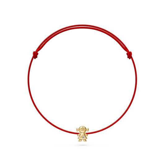 String Bracelet with Diamond in Yellow Gold "Girl" LP2005