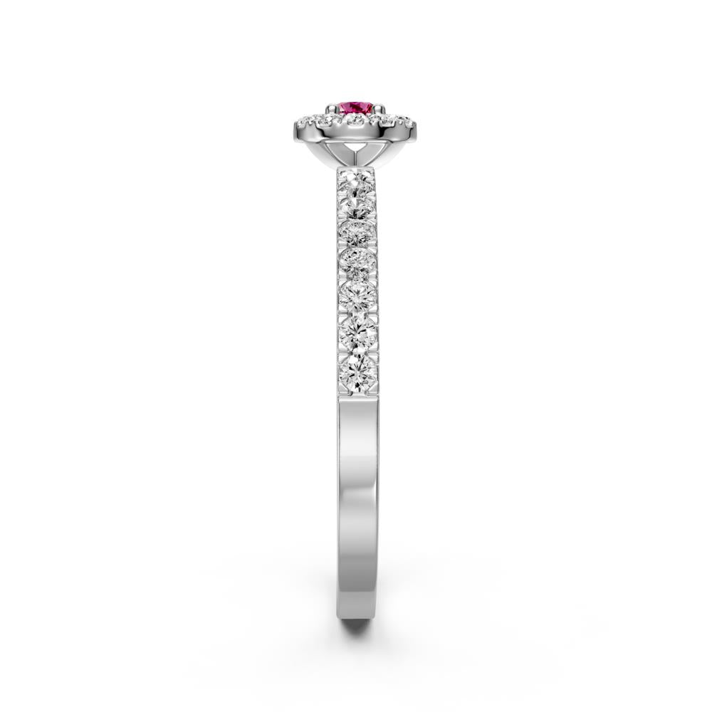 Diamond Ring with Pink Sapphire in White Gold R01860325