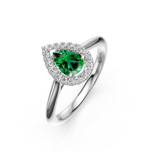 Diamond Ring with Tsavorites in White Gold R38611224