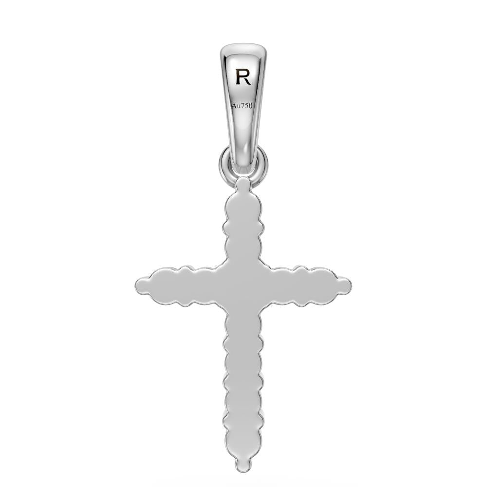 Diamond Cross Necklaces in White Gold R22031124
