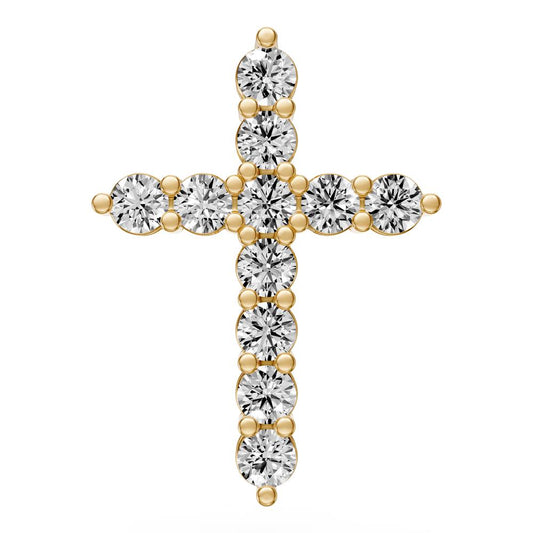 Diamond Cross Pendant in Yellow Gold JFA13474