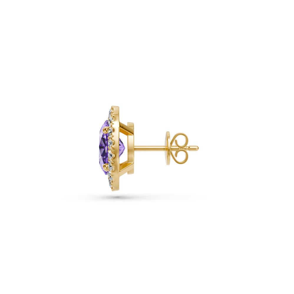 Diamond Earrings with Tanzanite in Yellow Gold R37671224