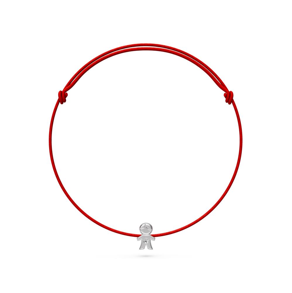 String Bracelet with Diamond in White Gold "Boy" R07420924