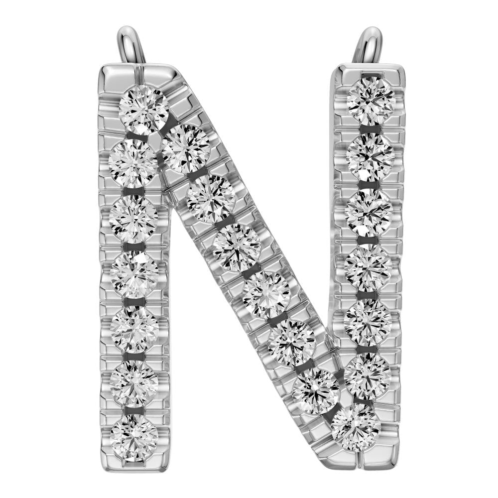 Diamond Letter N Pendant in White Gold R35181224