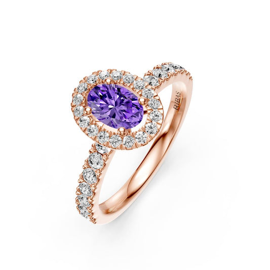 Diamond Ring with Tanzanite in Rose Gold R38151224