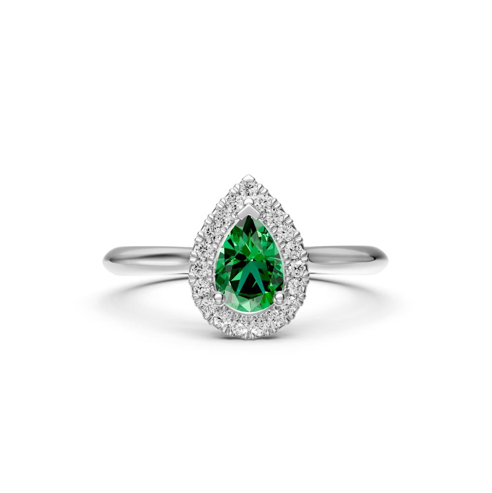 Diamond Ring with Tsavorites in White Gold R38611224
