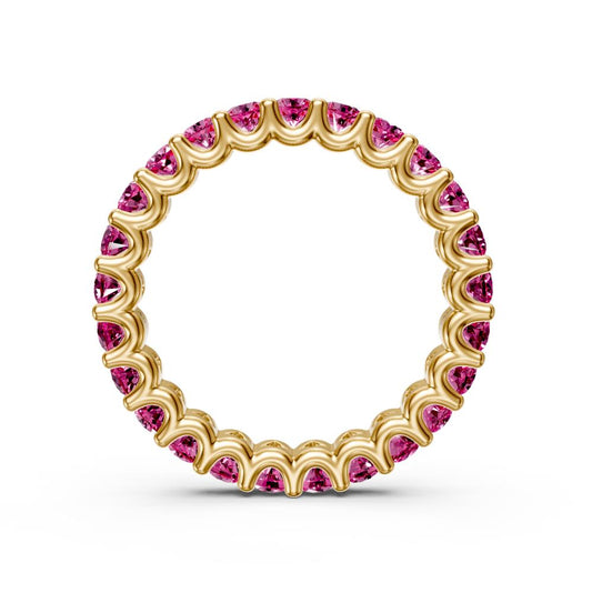 Pink Sapphire Band Ring in Yellow Gold R02850325