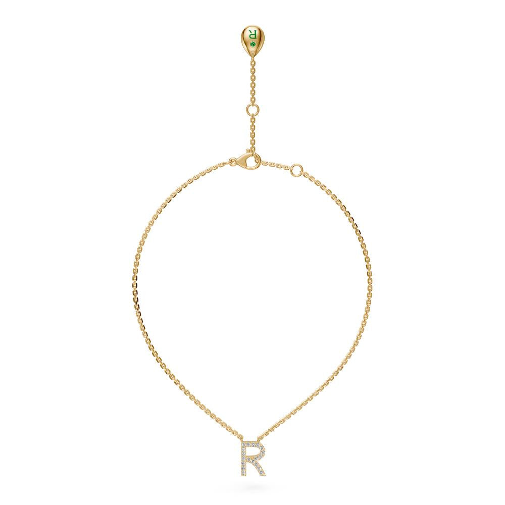 Diamond Letter R Pendant in Yellow Gold R23131124