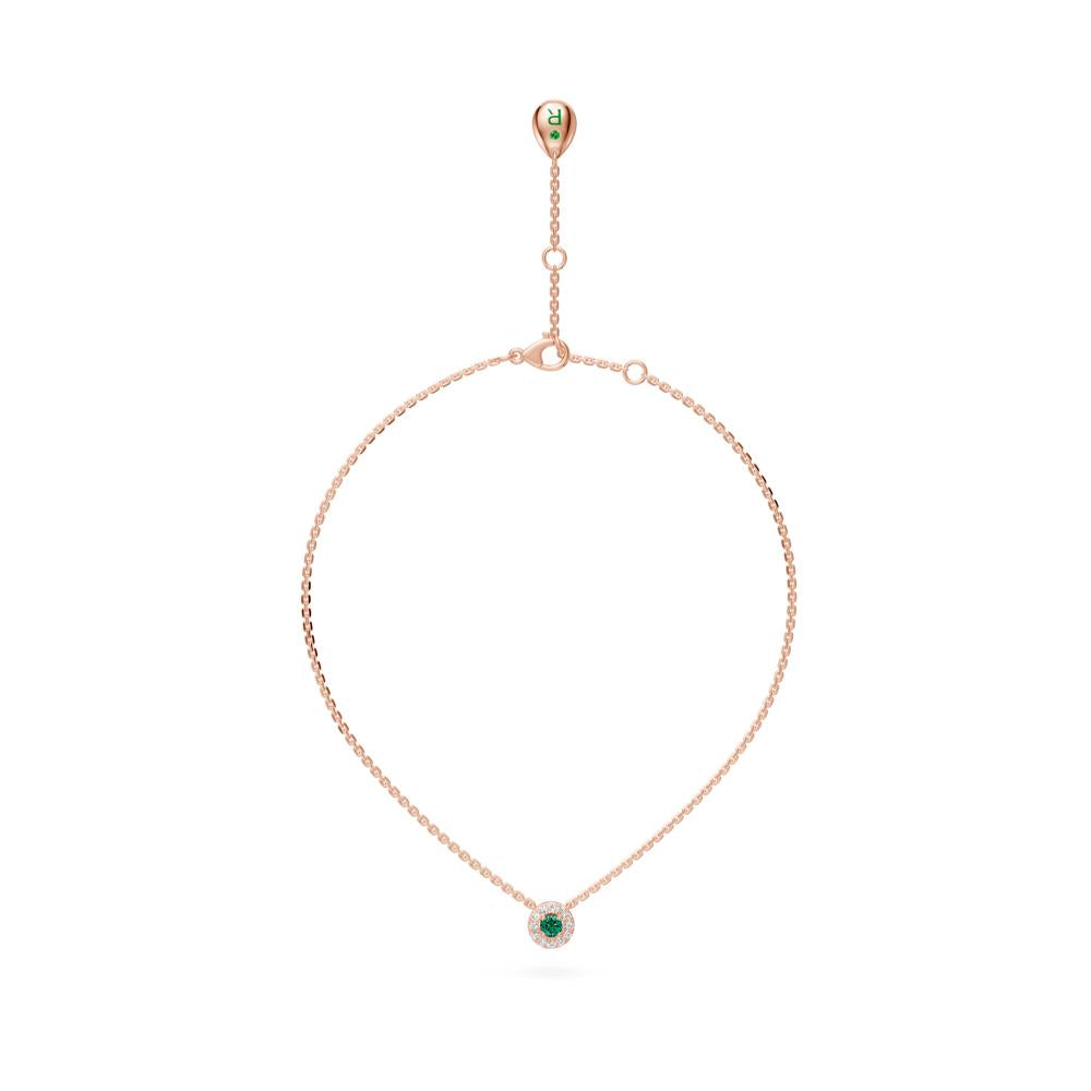 Rose Gold Necklace with Green Sapphire R02250325