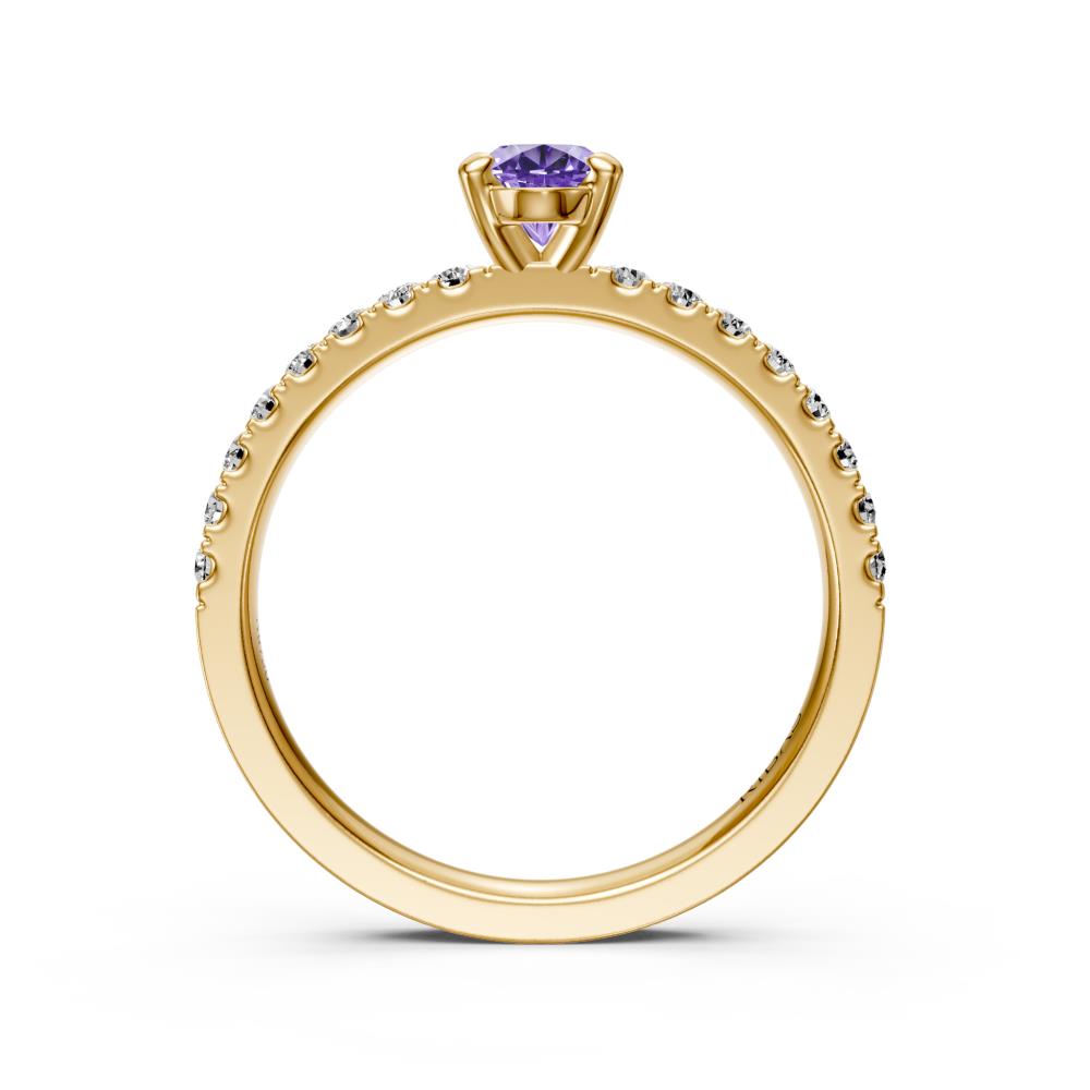 Diamond Ring with Tanzanite in Yellow Gold R04290325
